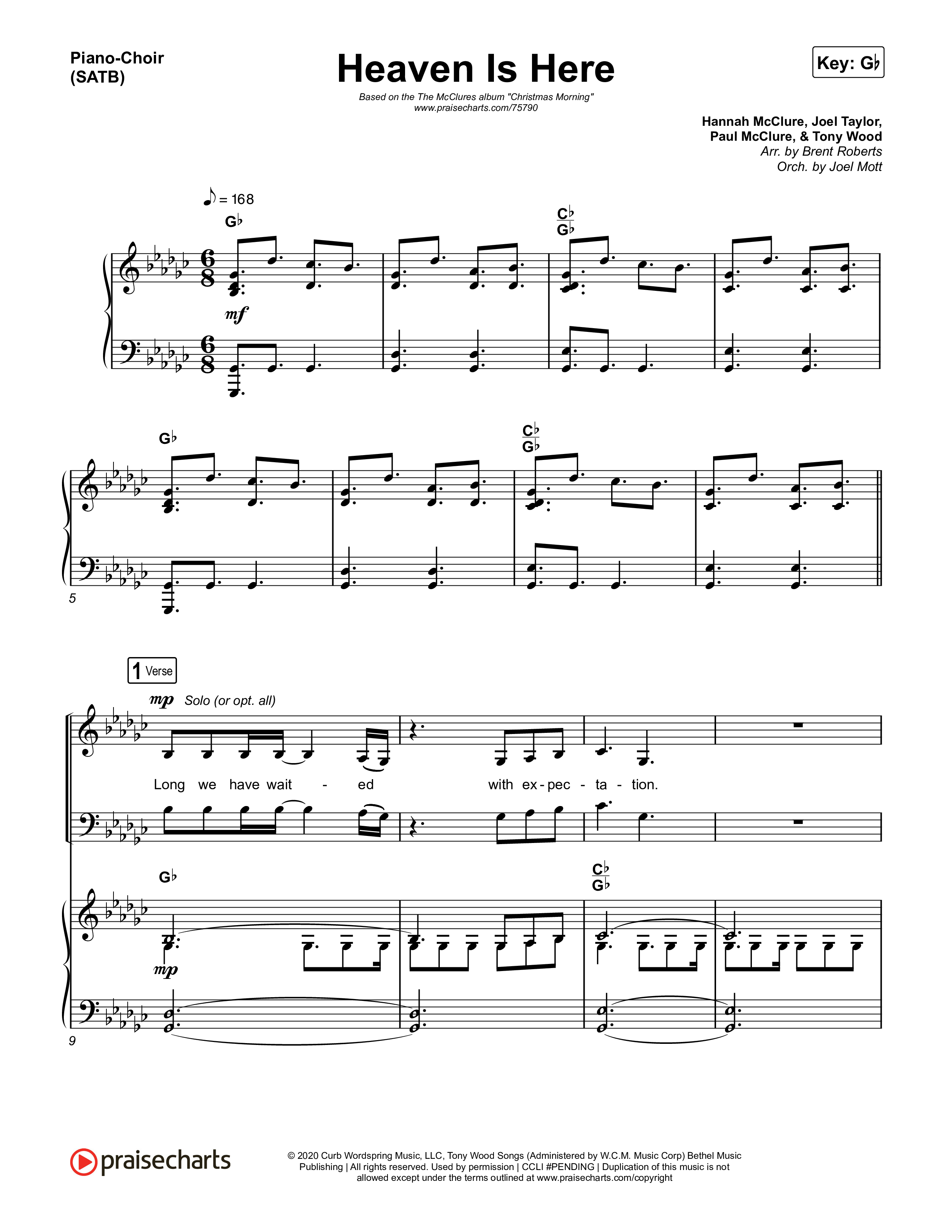 Heaven Is Here (Live) Piano/Vocal Pack (The McClures / Hannah McClure / Paul McClure)