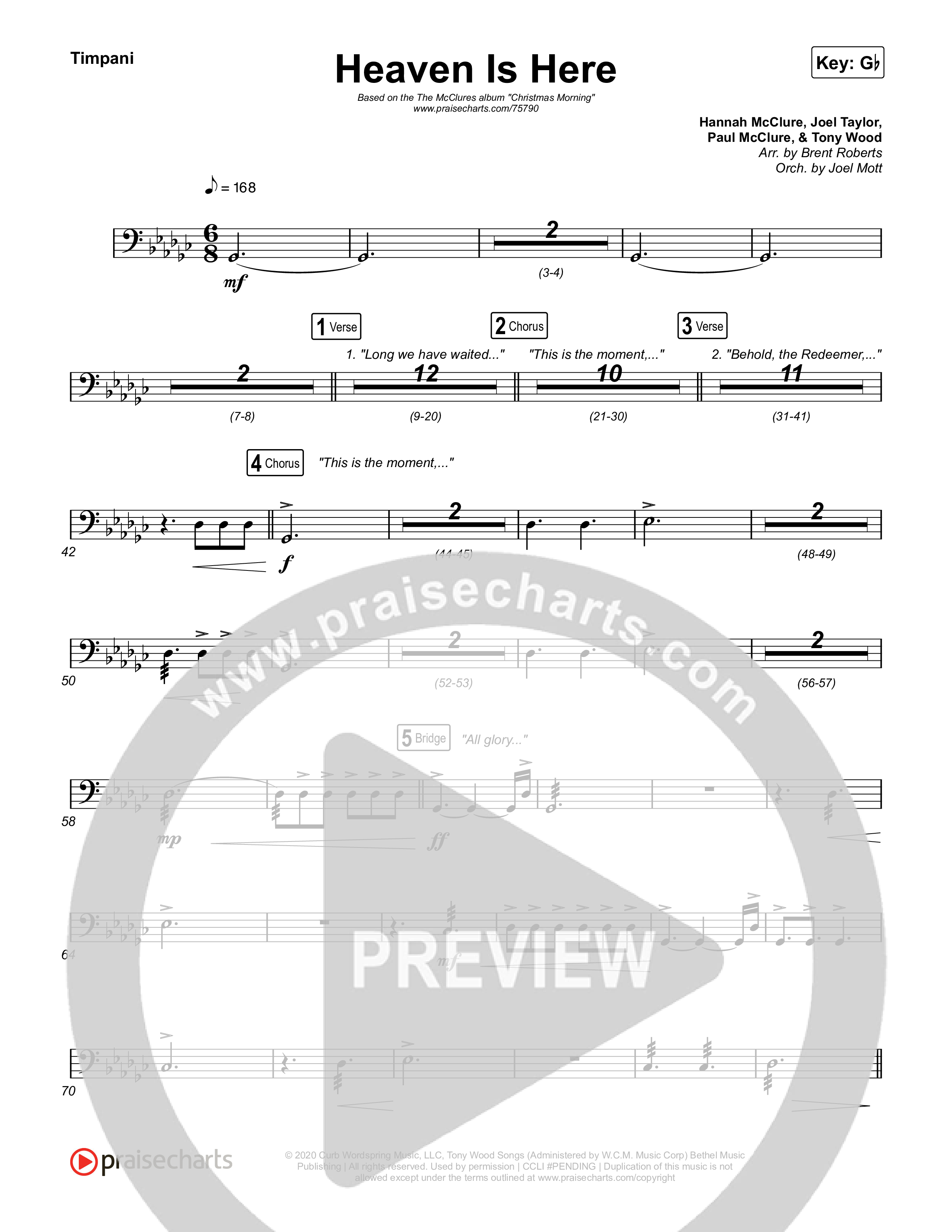 Heaven Is Here (Live) Timpani (The McClures / Hannah McClure / Paul McClure)