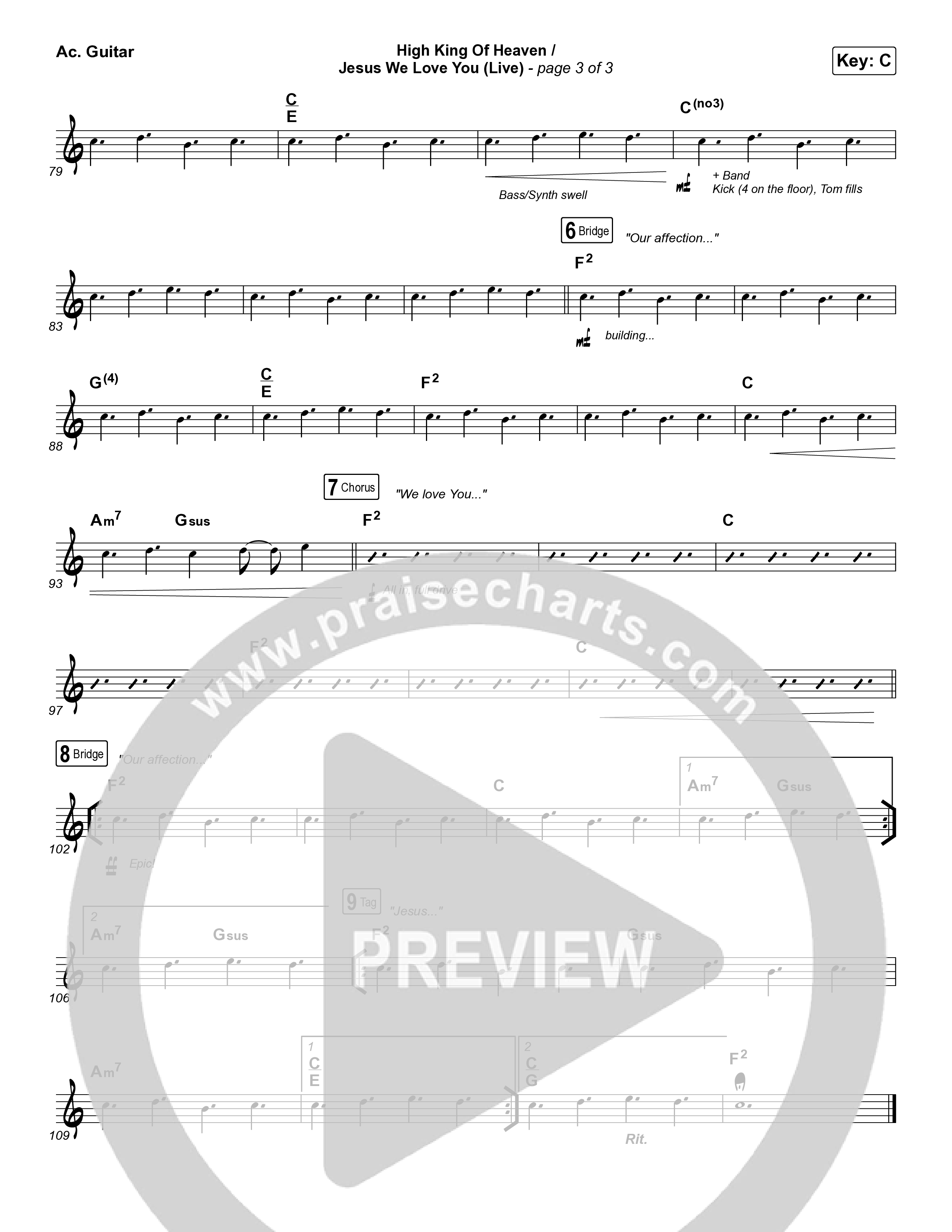 High King Of Heaven / Jesus We Love You (Live) Acoustic Guitar (The McClures / Hannah McClure / Paul McClure)