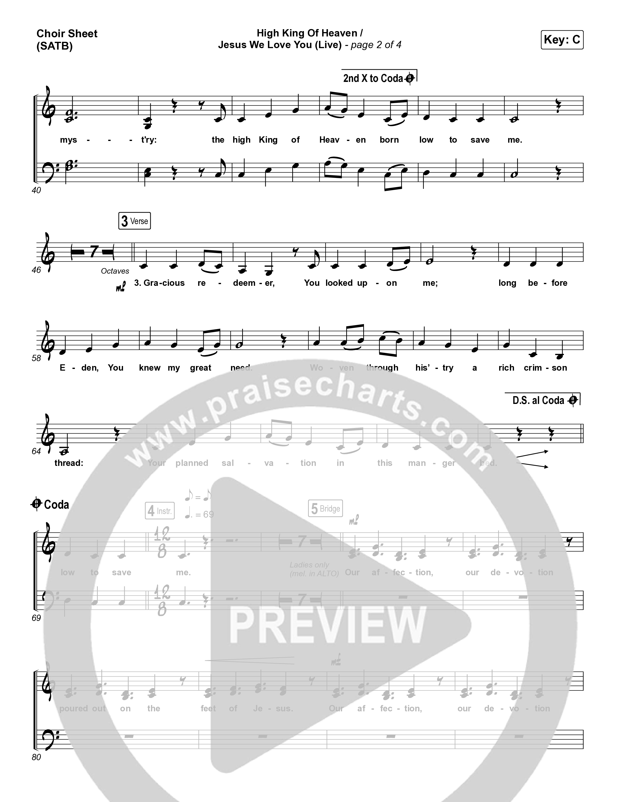 High King Of Heaven / Jesus We Love You (Live) Choir Vocals (SATB) (The McClures / Hannah McClure / Paul McClure)