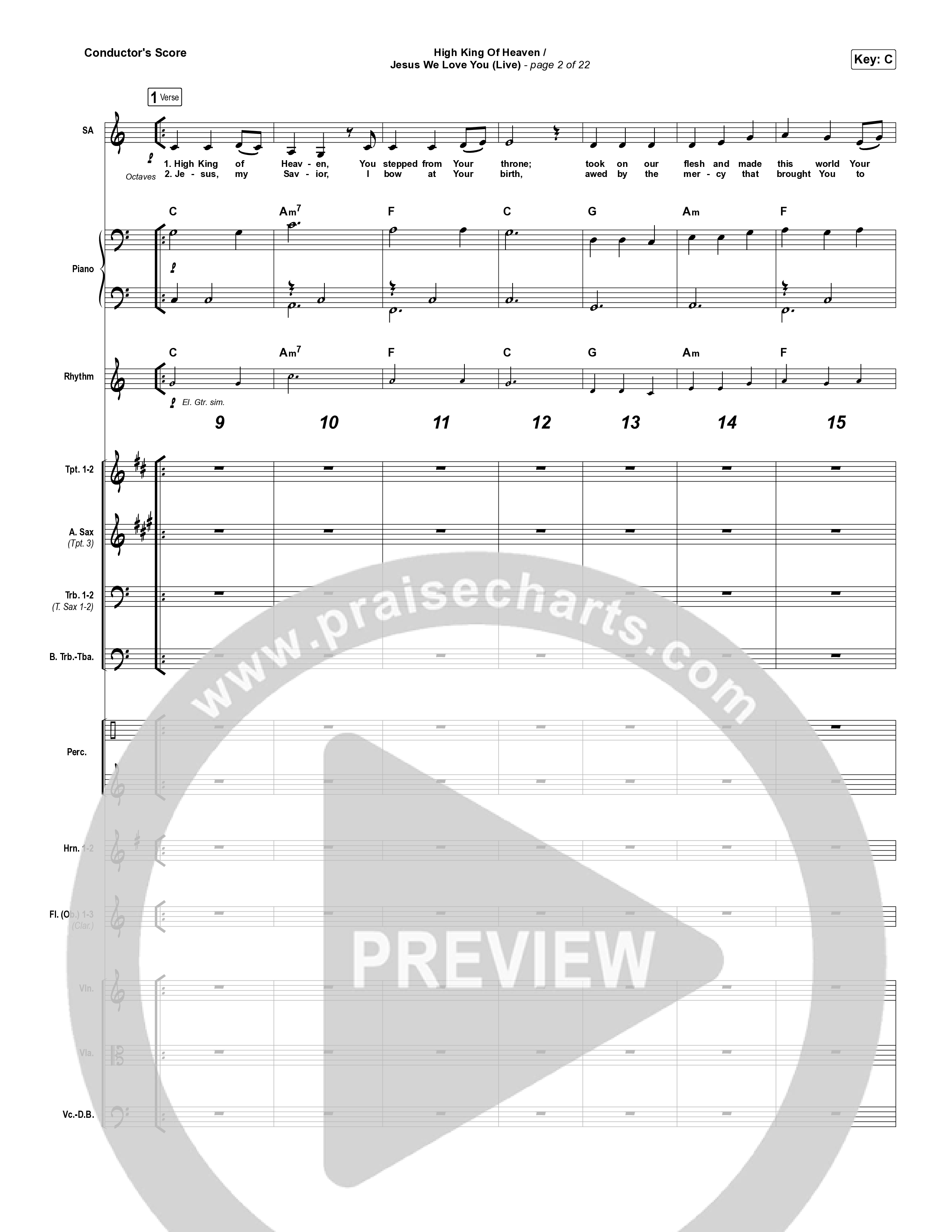 High King Of Heaven / Jesus We Love You (Live) Conductor's Score (The McClures / Hannah McClure / Paul McClure)