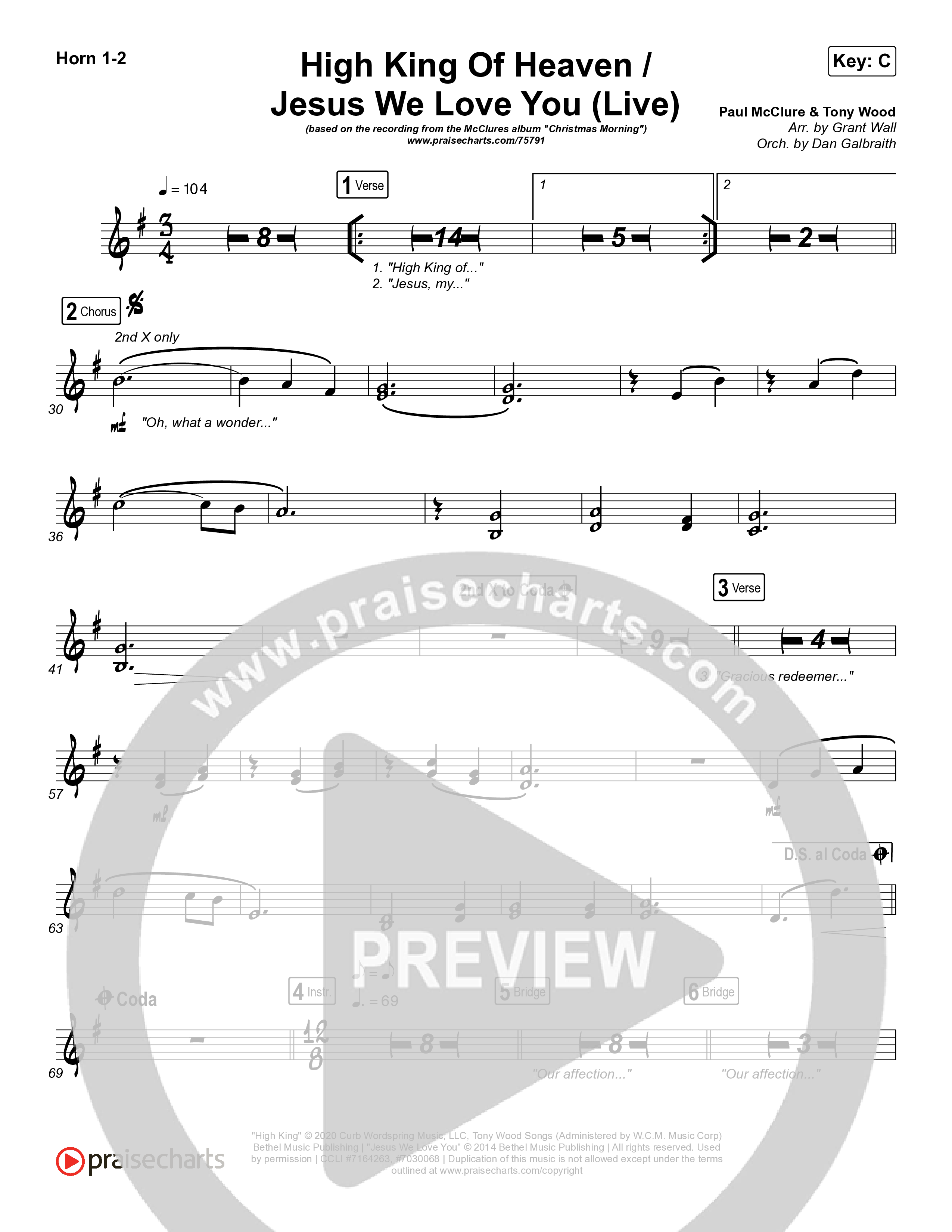 High King Of Heaven / Jesus We Love You (Live) French Horn 1/2 (The McClures / Hannah McClure / Paul McClure)