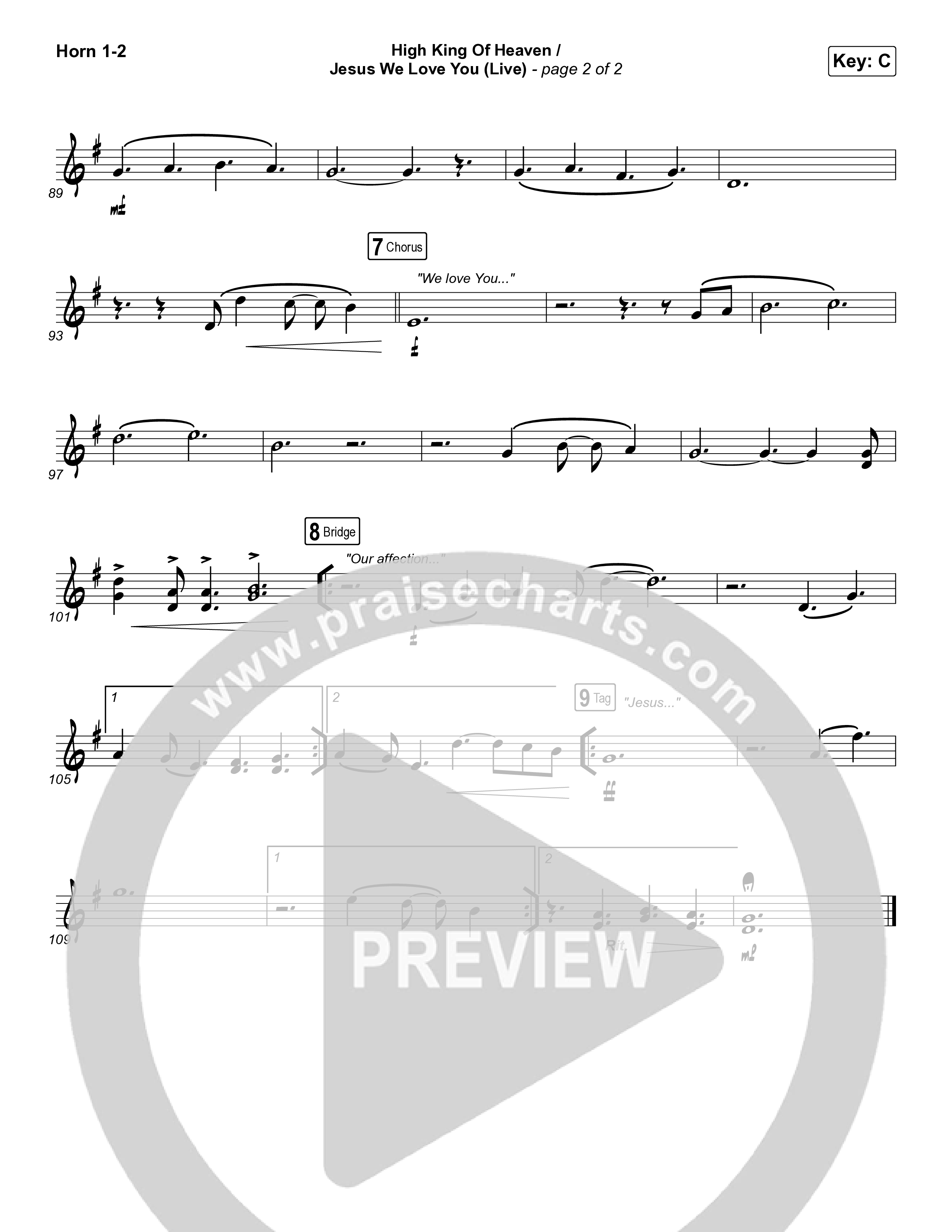 High King Of Heaven / Jesus We Love You (Live) French Horn 1/2 (The McClures / Hannah McClure / Paul McClure)