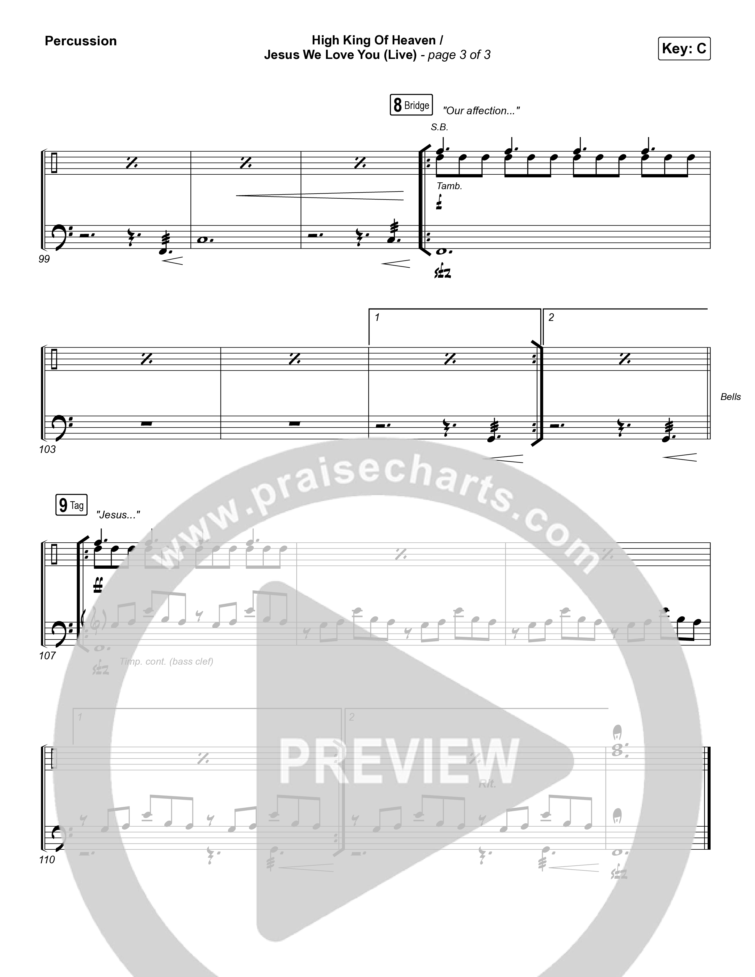 High King Of Heaven / Jesus We Love You (Live) Percussion (The McClures / Hannah McClure / Paul McClure)