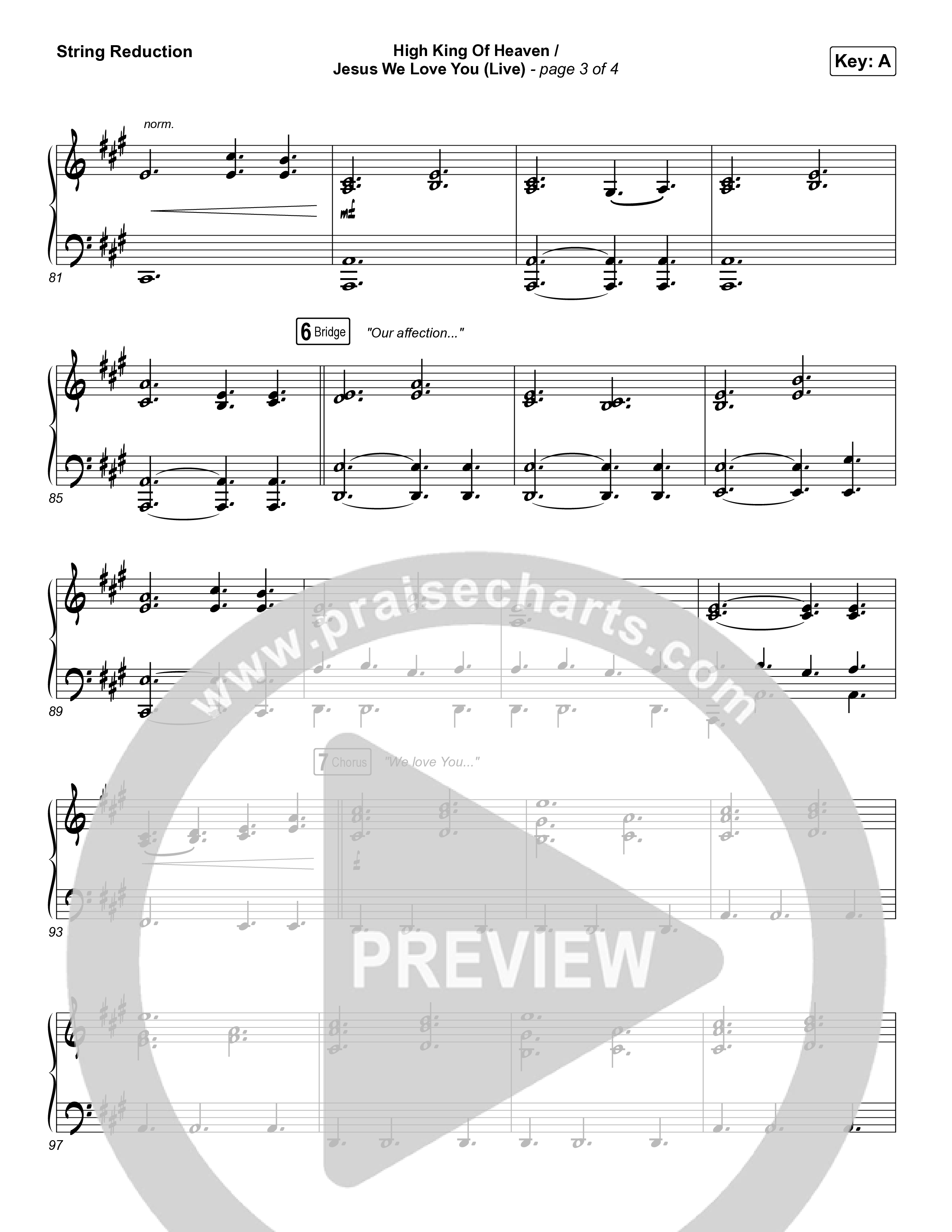 High King Of Heaven / Jesus We Love You (Live) String Reduction (The McClures / Hannah McClure / Paul McClure)