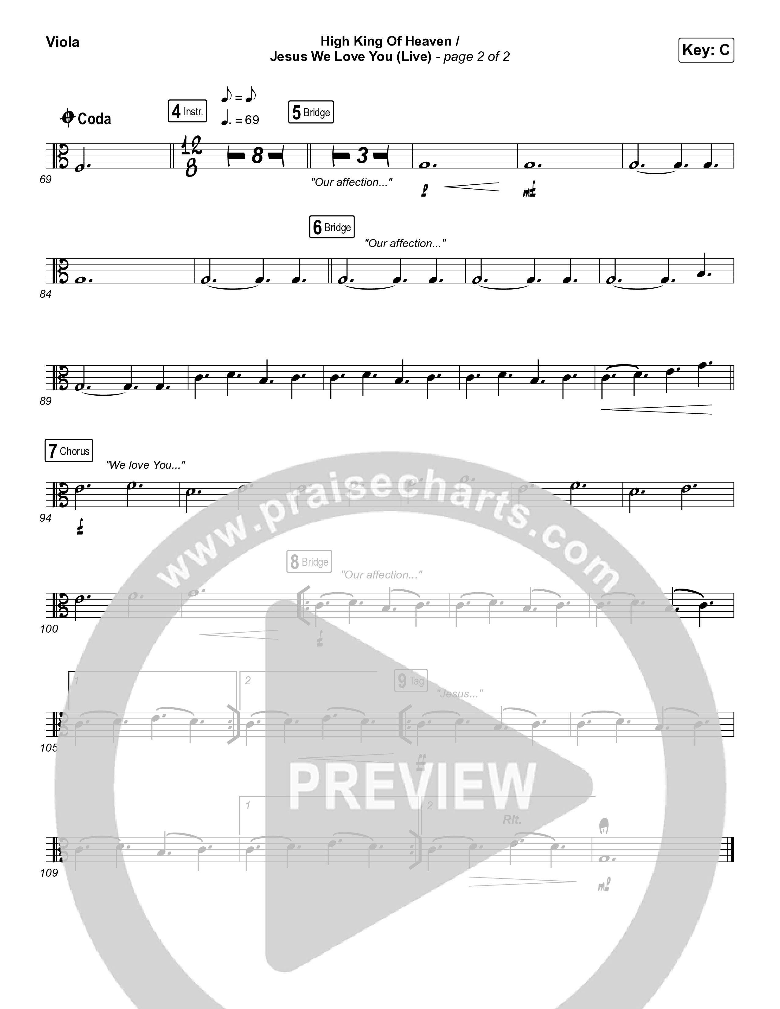 High King Of Heaven / Jesus We Love You (Live) Viola (The McClures / Hannah McClure / Paul McClure)