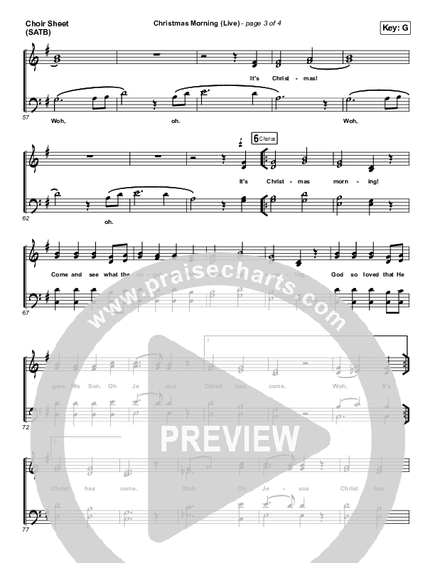 Christmas Morning (Live) Choir Sheet (SATB) (The McClures / Hannah McClure / Paul McClure)
