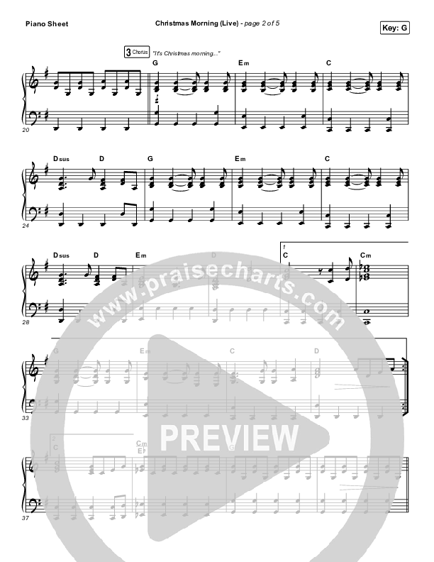 Christmas Morning (Live) Piano Sheet (The McClures / Hannah McClure / Paul McClure)