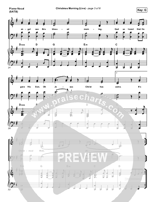 Christmas Morning (Live) Piano/Vocal (SATB) (The McClures / Hannah McClure / Paul McClure)