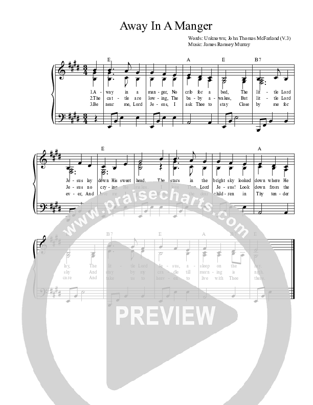 Away In A Manger (2 Melodies) Piano/Vocal (Dennis Prince / Nolene Prince)