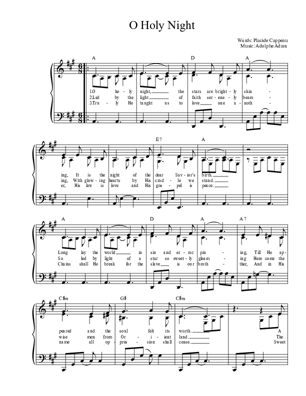 O Holy Night Piano/Vocal (Dennis Prince / Nolene Prince)