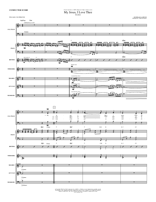 My Jesus I Love Thee Conductor's Score (Todd Billingsley)