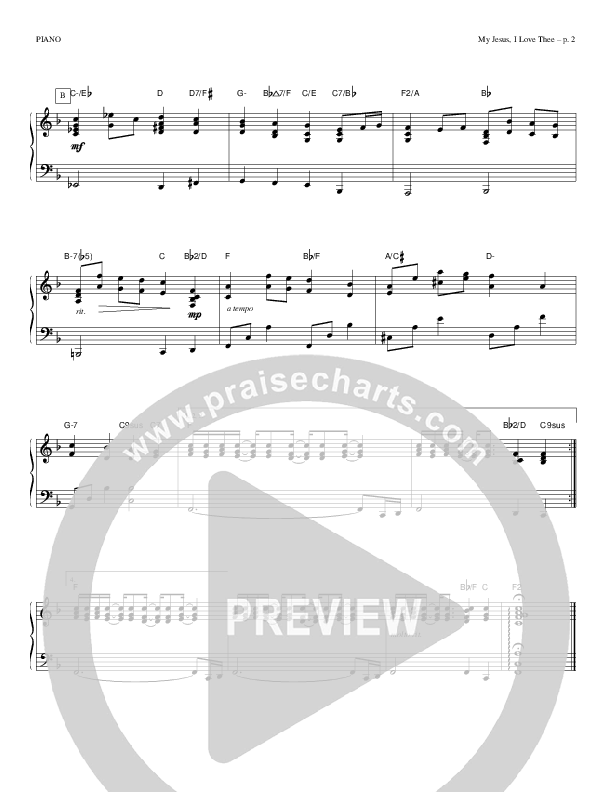 My Jesus I Love Thee Piano Sheet (Todd Billingsley)