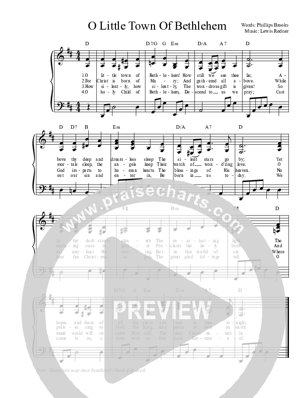 O Little Town Of Bethlehem Piano/Vocal (Dennis Prince / Nolene Prince)