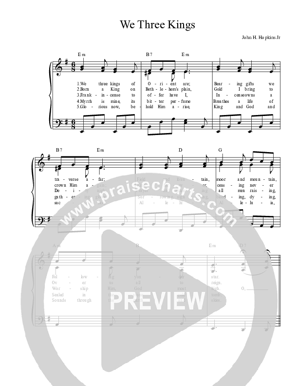 We Three Kings Piano/Vocal (Dennis Prince / Nolene Prince)