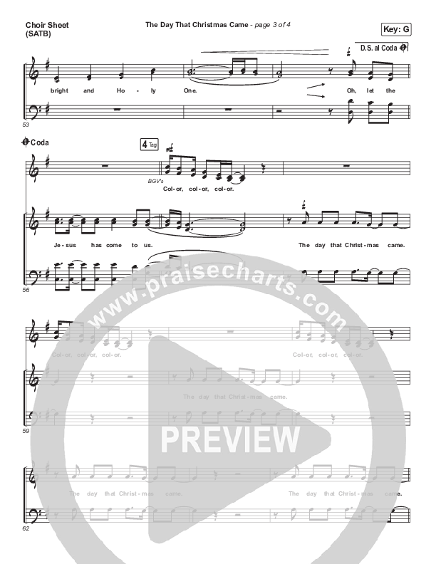 The Day That Christmas Came Choir Vocals (SATB) (Influence Music / Ricky Jackson / Melody Noel / Harvest Worship)