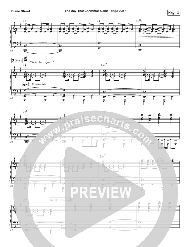 The Day That Christmas Came Piano Sheet (Influence Music / Ricky Jackson / Melody Noel / Harvest Worship)