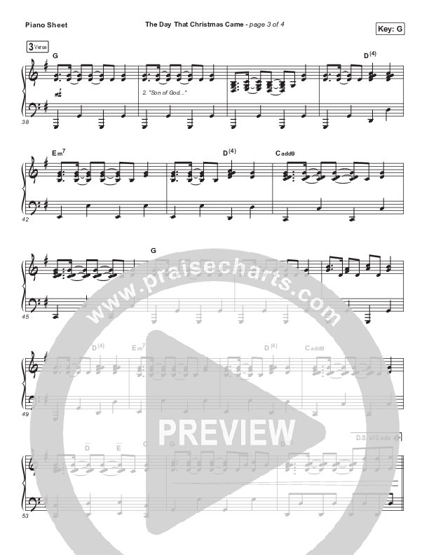 The Day That Christmas Came Piano Sheet (Influence Music / Ricky Jackson / Melody Noel / Harvest Worship)