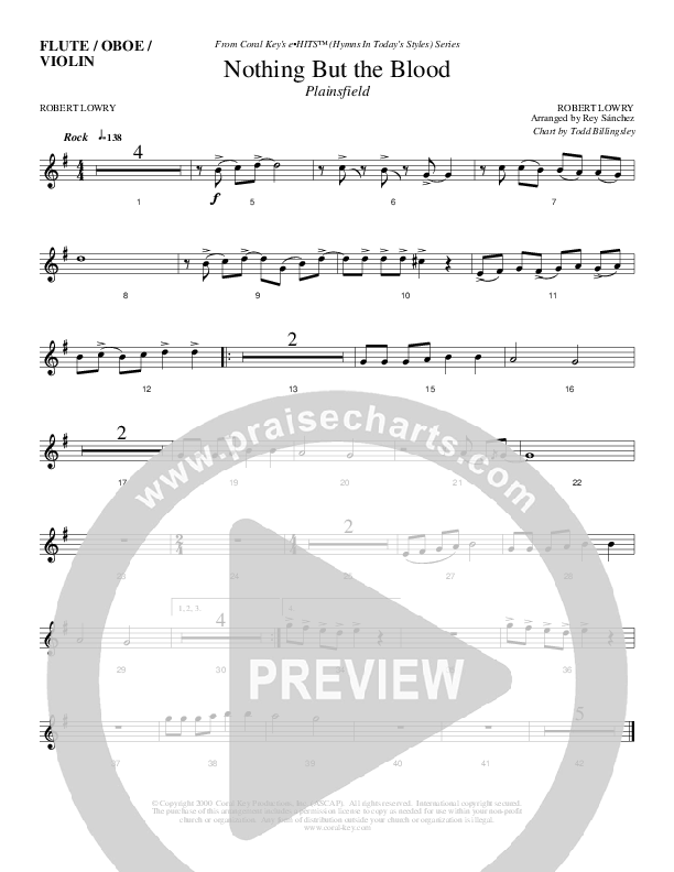 Nothing But The Blood Flute/Oboe (Todd Billingsley)
