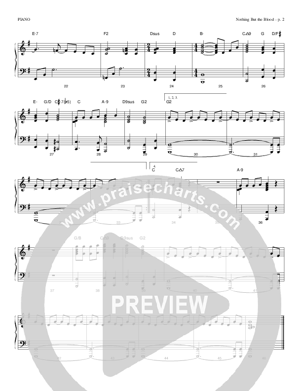 Nothing But The Blood Piano Sheet (Todd Billingsley)