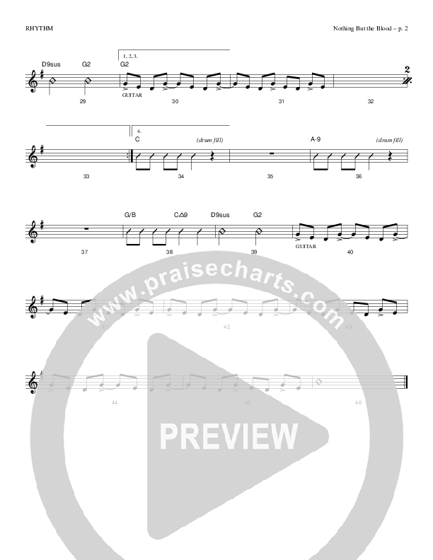 Nothing But The Blood Rhythm Chart (Todd Billingsley)