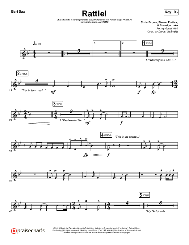 RATTLE! Bari Sax (Zach Williams / Steven Furtick)