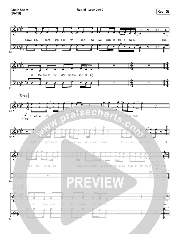 RATTLE! Choir Sheet (SATB) (Zach Williams / Steven Furtick)