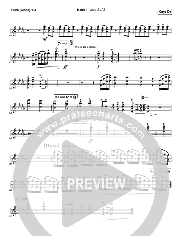 RATTLE! Flute/Oboe 1/2/3 (Zach Williams / Steven Furtick)