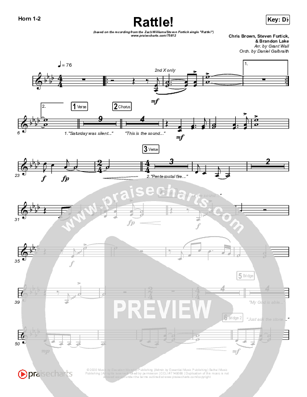 RATTLE! French Horn 1/2 (Zach Williams / Steven Furtick)