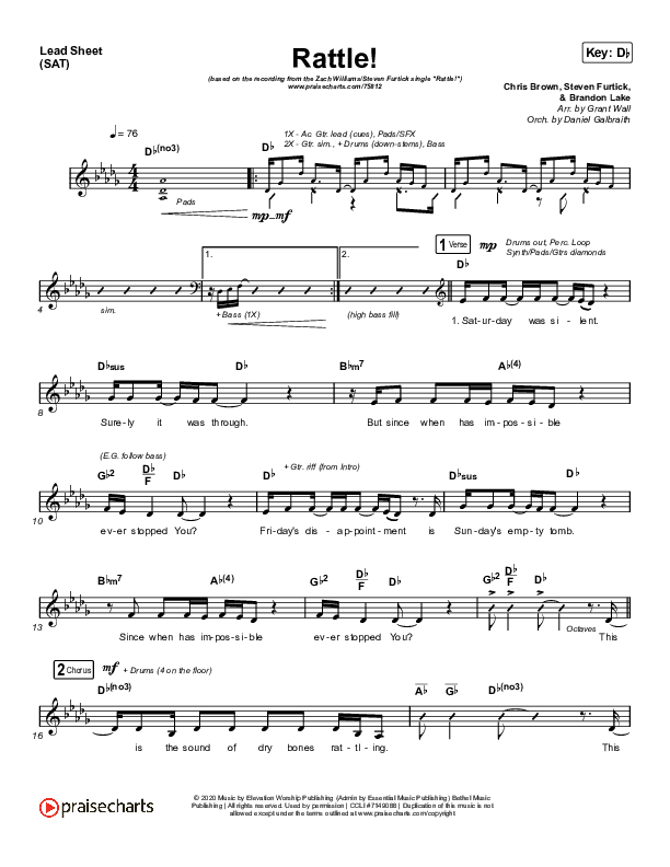 RATTLE! Lead Sheet (SAT) (Zach Williams / Steven Furtick)