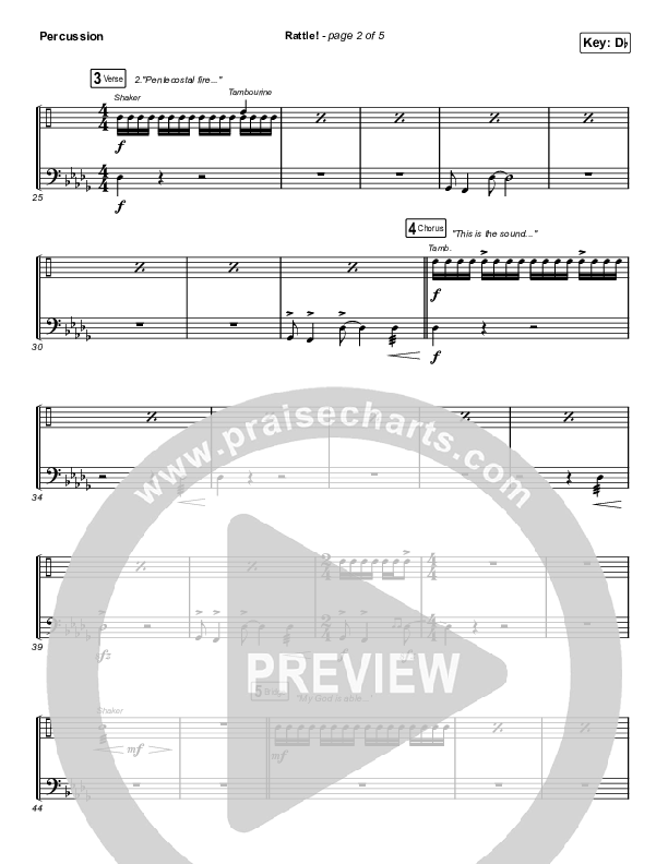 RATTLE! Percussion Sheet Music PDF (Zach Williams / Steven Furtick