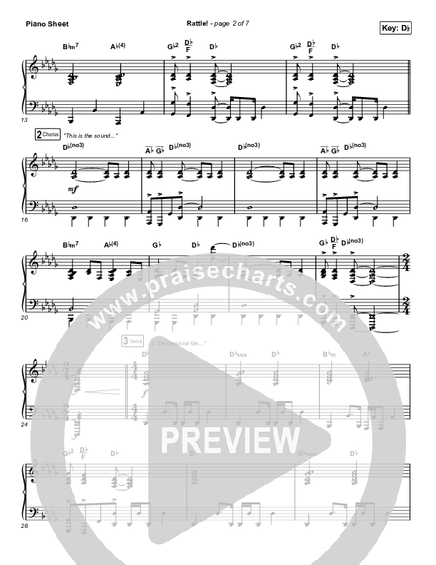 RATTLE! Piano Sheet (Zach Williams / Steven Furtick)