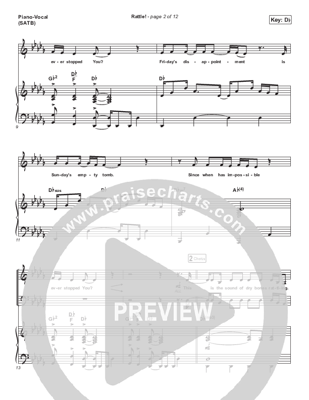 RATTLE! Sheet Music PDF (Zach Williams / Steven Furtick) PraiseCharts