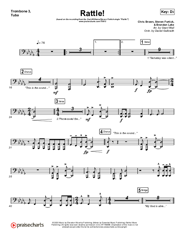 RATTLE! Trombone 3/Tuba (Zach Williams / Steven Furtick)