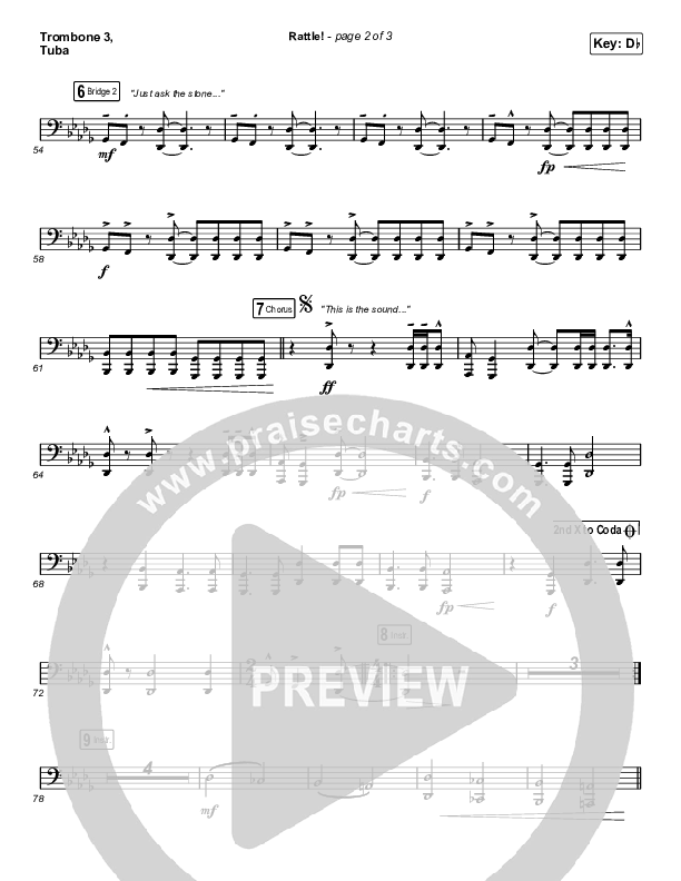 RATTLE! Trombone 3/Tuba (Zach Williams / Steven Furtick)