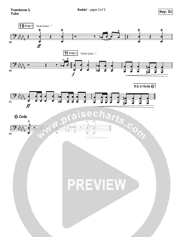 RATTLE! Trombone 3/Tuba (Zach Williams / Steven Furtick)