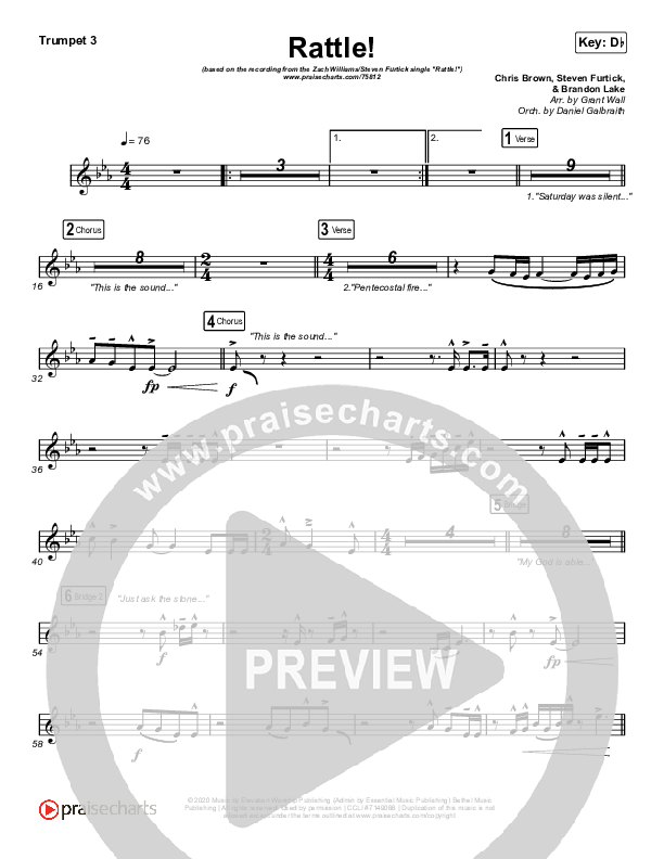 RATTLE! Trumpet 3 (Zach Williams / Steven Furtick)