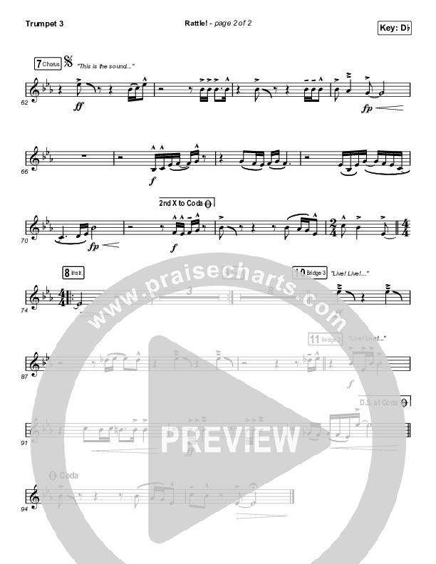 RATTLE! Trumpet 3 (Zach Williams / Steven Furtick)