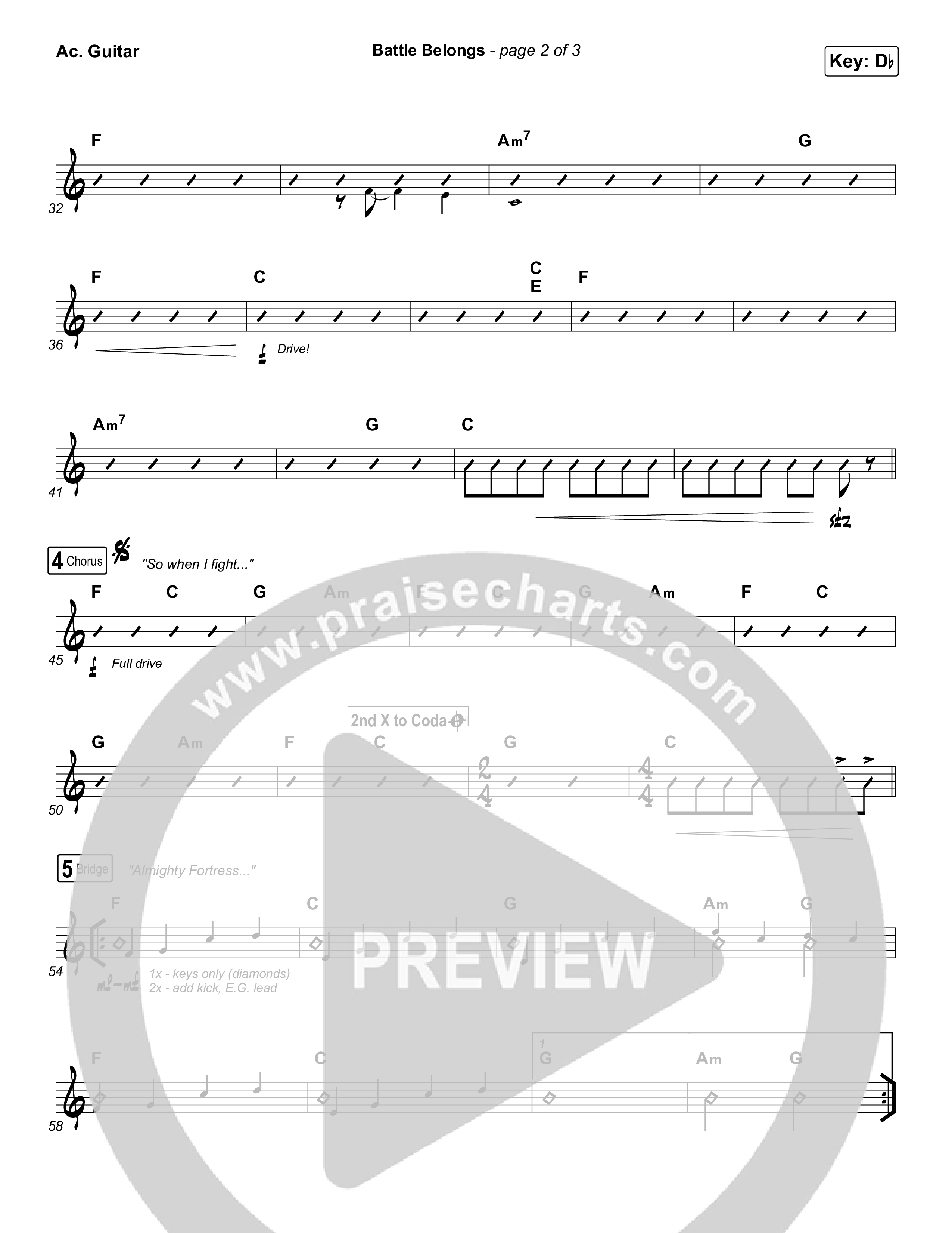 Battle Belongs (Choral Anthem SATB) Acoustic Guitar (Phil Wickham / Arr. Luke Gambill)
