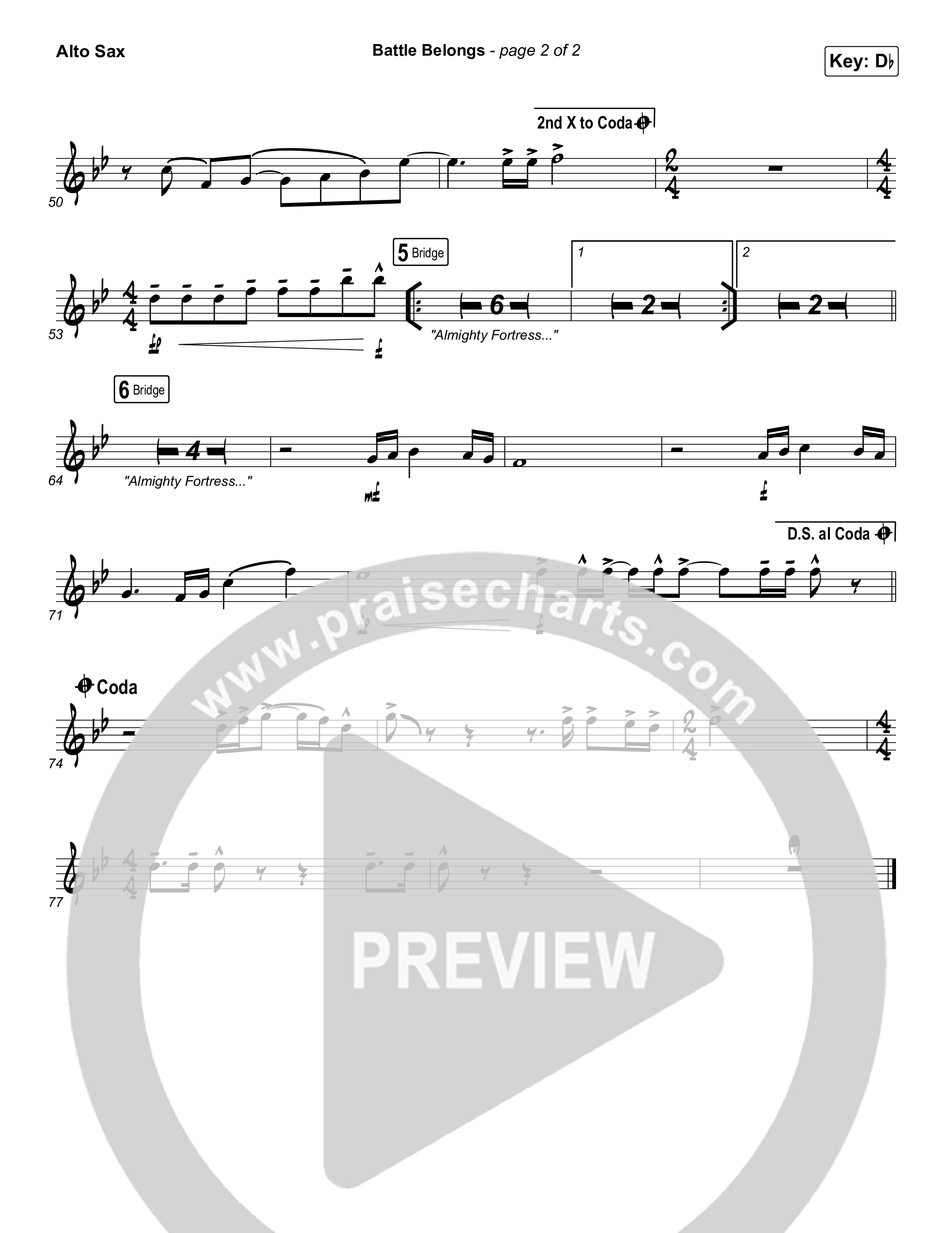 Battle Belongs (Choral Anthem SATB) Alto Sax (Phil Wickham / Arr. Luke Gambill)