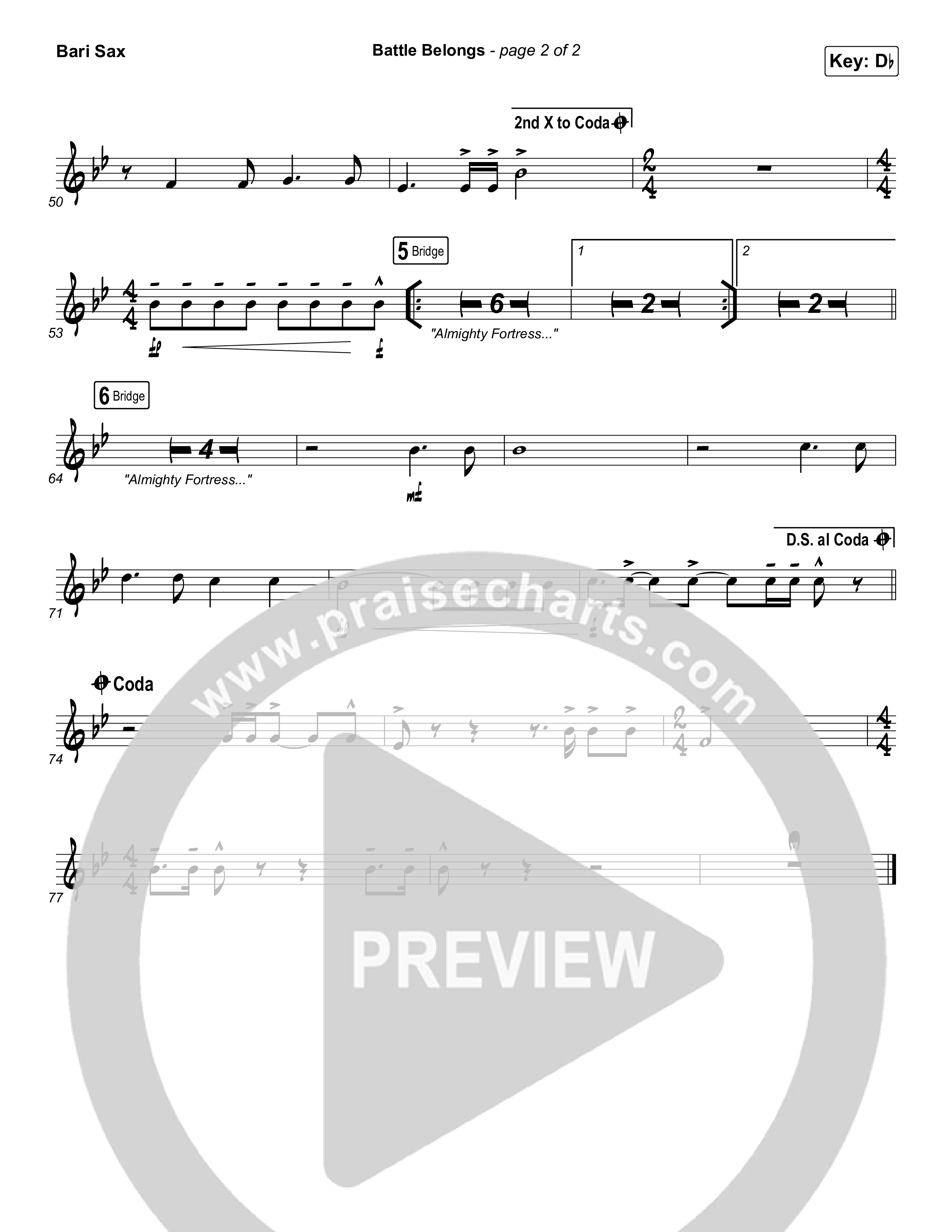 Battle Belongs (Choral Anthem SATB) Bari Sax (Phil Wickham / Arr. Luke Gambill)