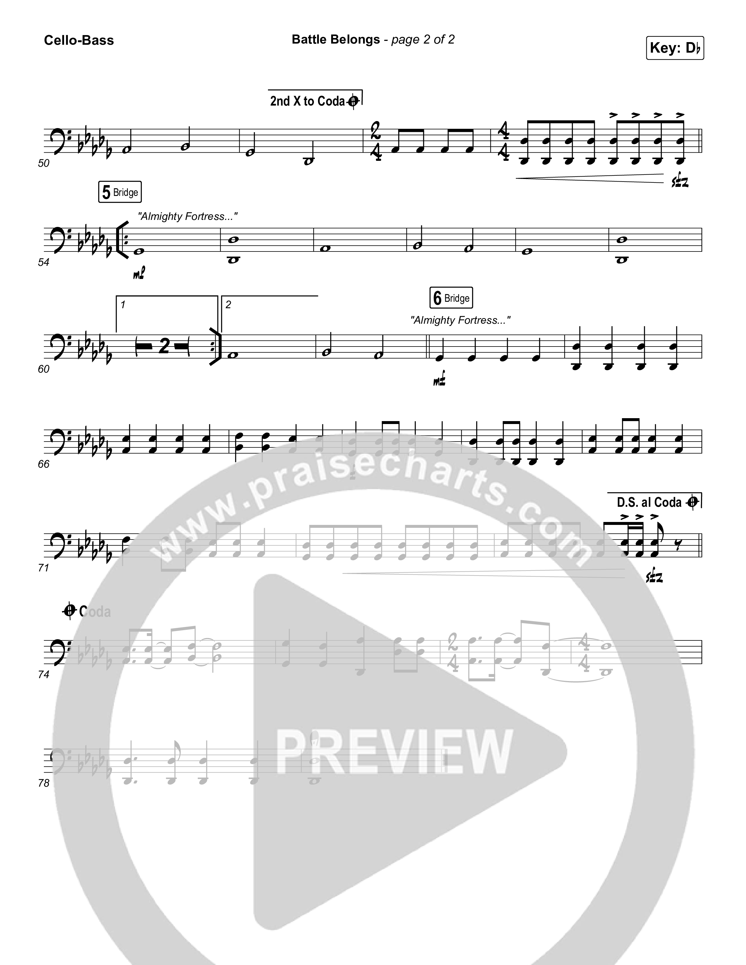 Battle Belongs (Choral Anthem SATB) Cello/Bass (Phil Wickham / Arr. Luke Gambill)