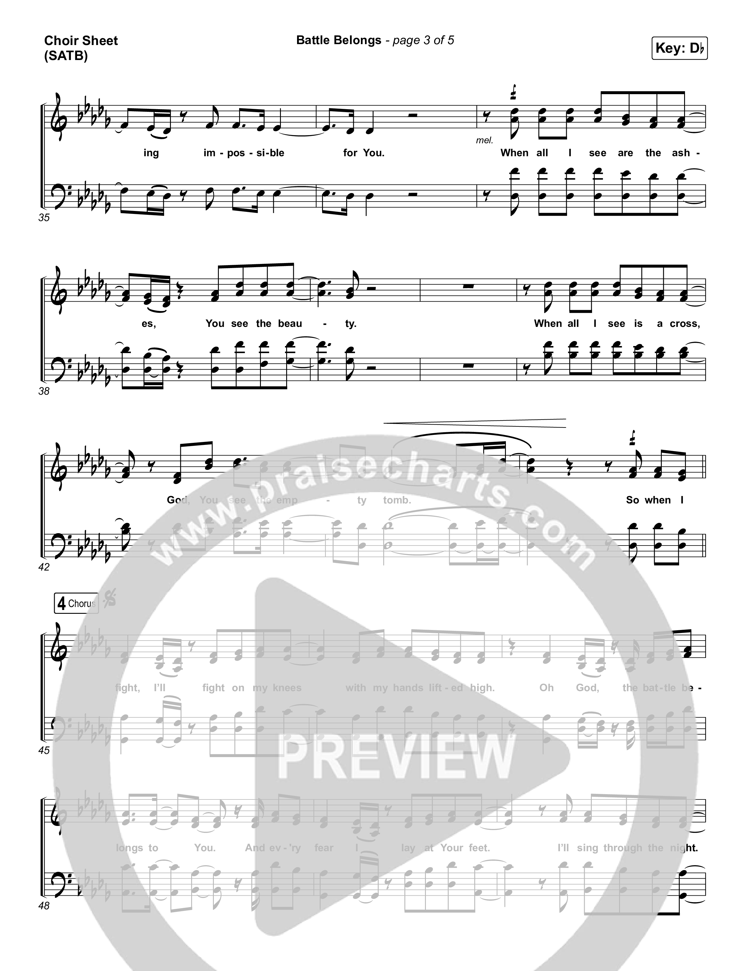 Battle Belongs (Choral Anthem SATB) Choir Vocals (SATB) (Phil Wickham / Arr. Luke Gambill)