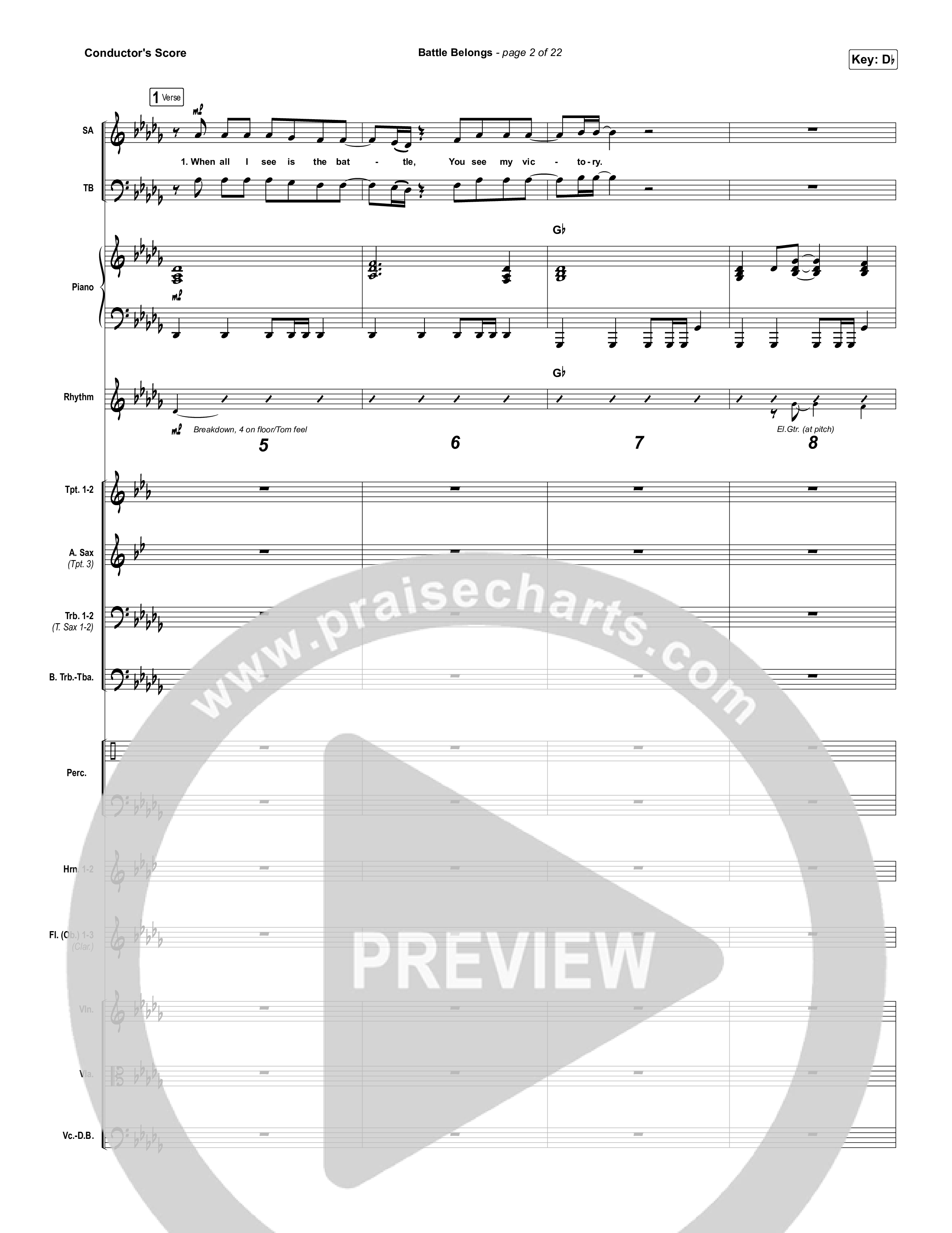 Battle Belongs (Choral Anthem SATB) Conductor's Score (Phil Wickham / Arr. Luke Gambill)