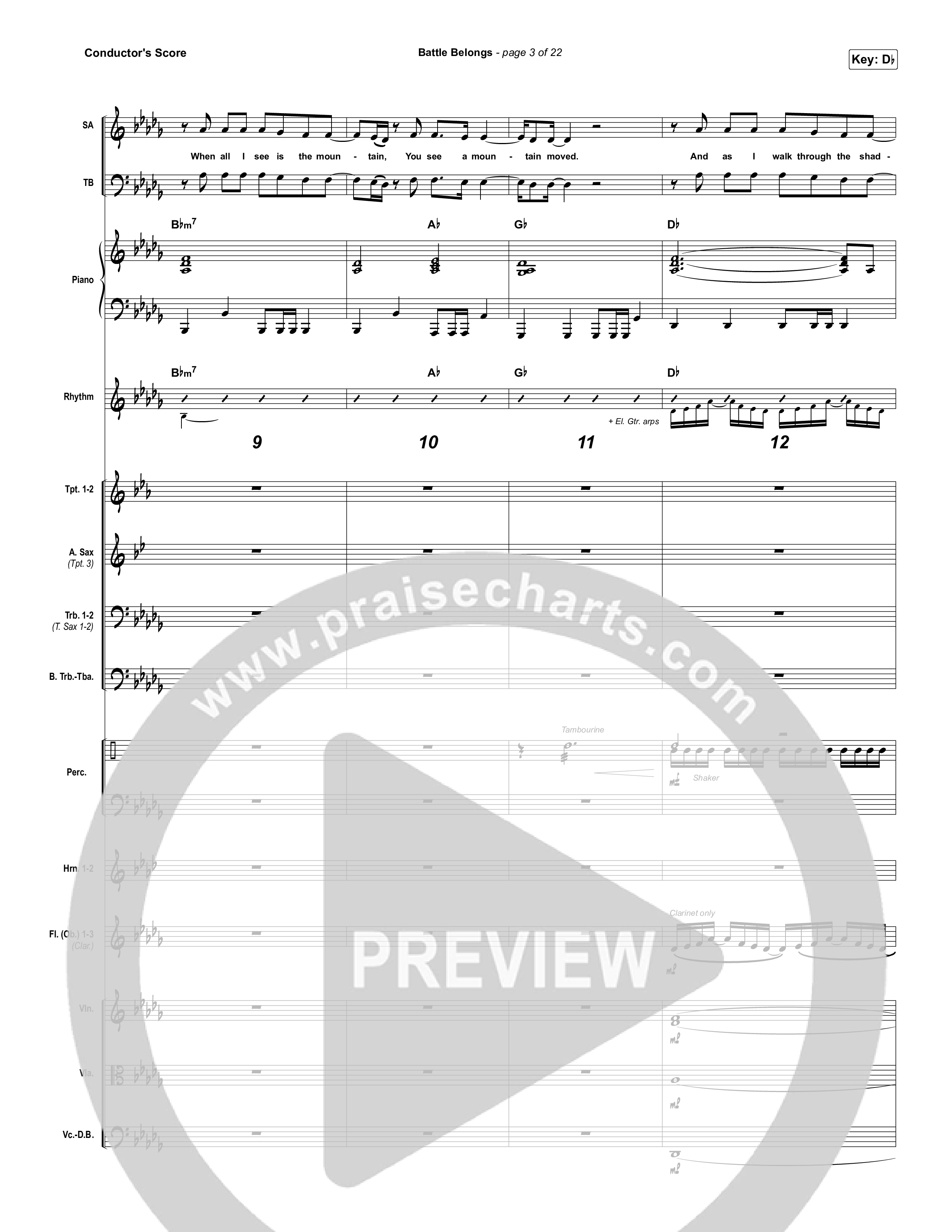 Battle Belongs (Choral Anthem SATB) Conductor's Score (Phil Wickham / Arr. Luke Gambill)