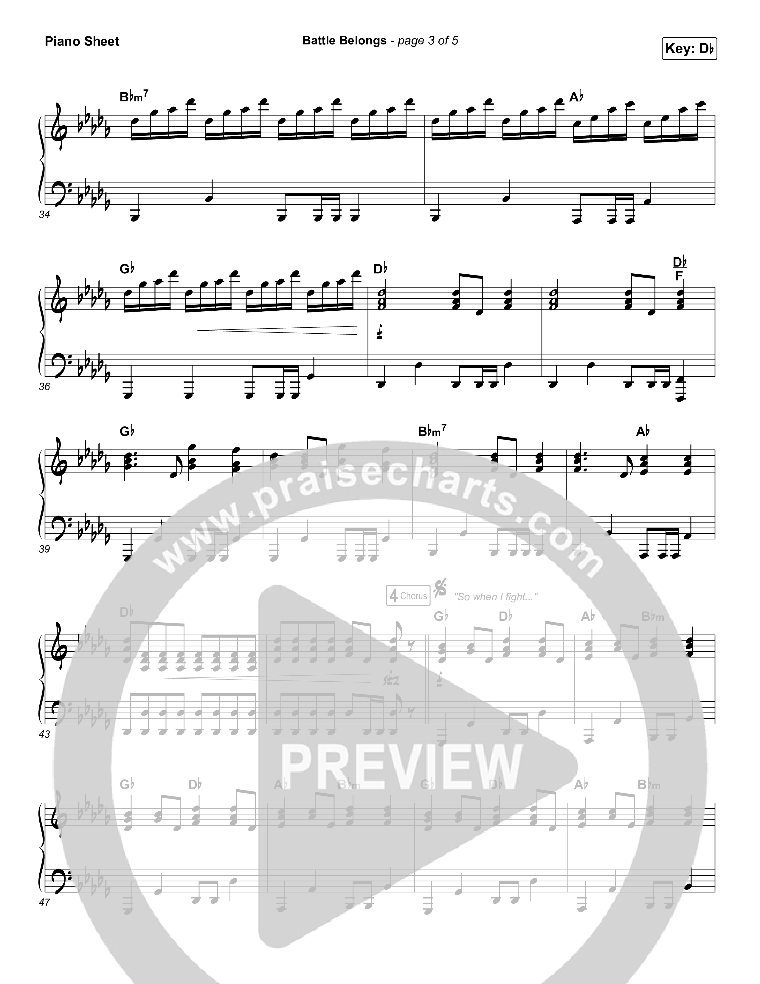 Battle Belongs (Choral Anthem SATB) Piano Sheet (Phil Wickham / Arr. Luke Gambill)
