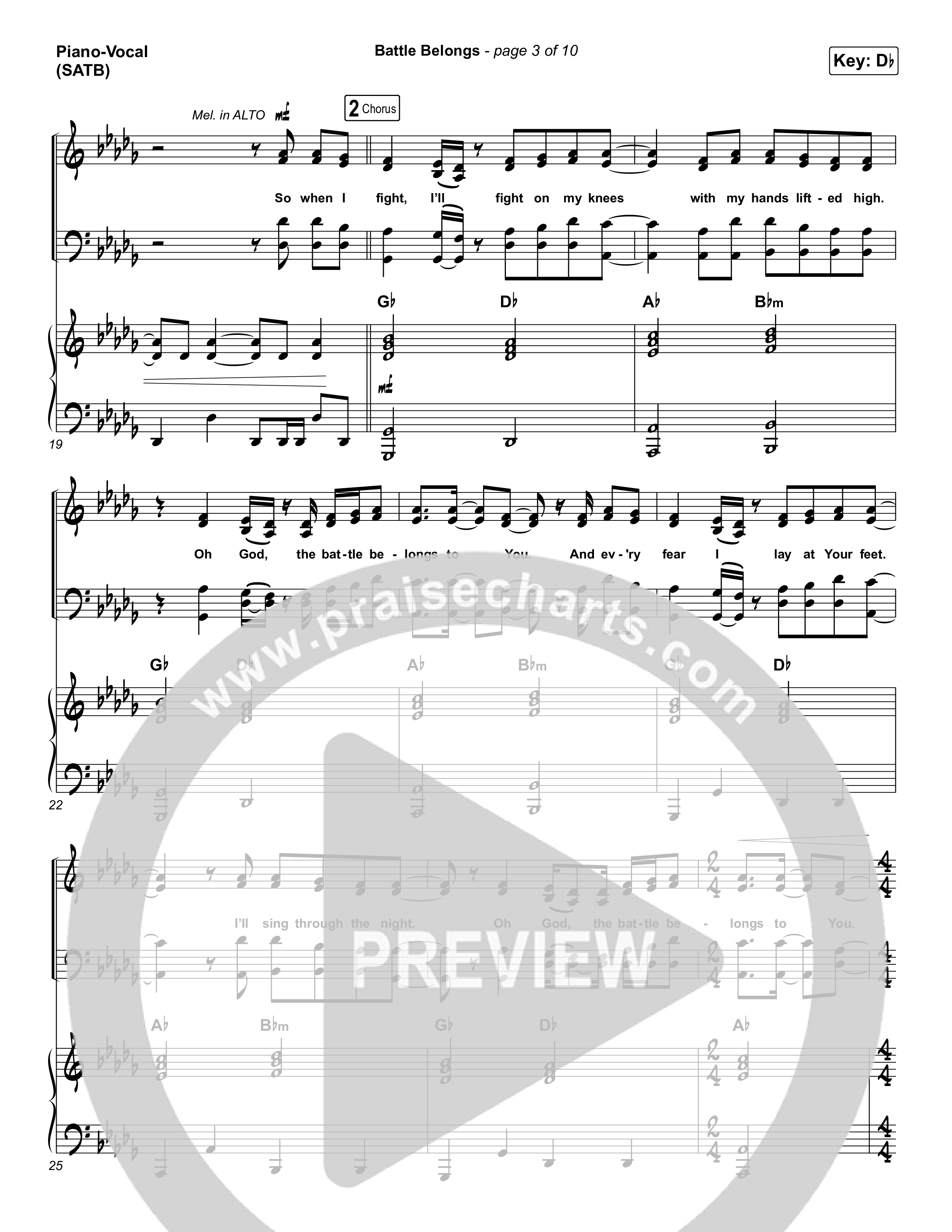 Battle Belongs (Choral Anthem SATB) Piano/Vocal (SATB) (Phil Wickham / Arr. Luke Gambill)