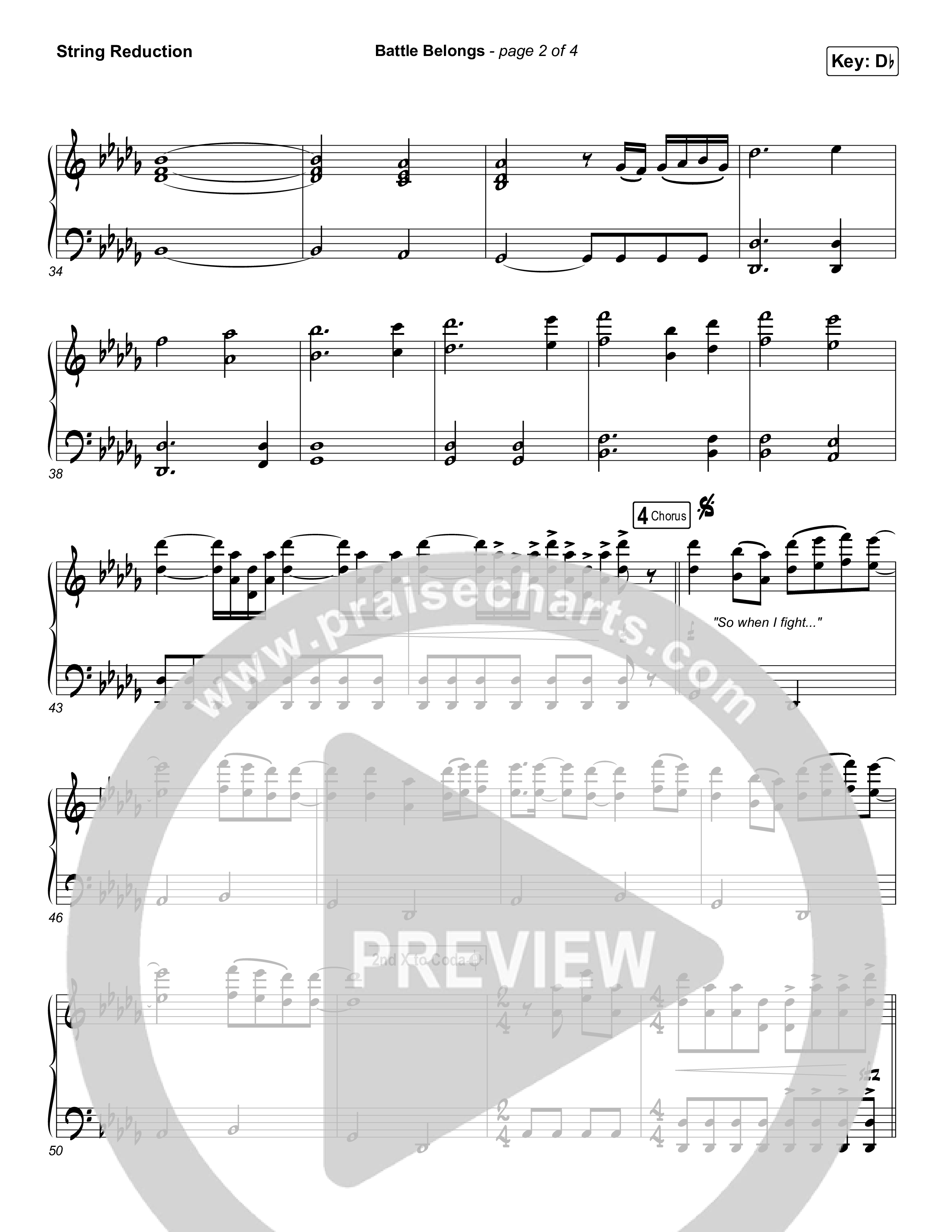 Battle Belongs (Choral Anthem SATB) String Pack (Phil Wickham / Arr. Luke Gambill)