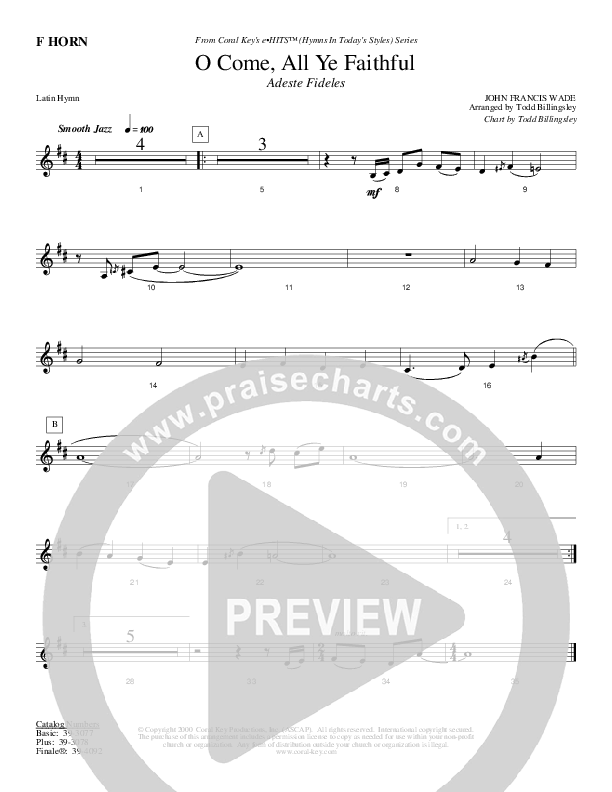 O Come All Ye Faithful French Horn (Todd Billingsley)