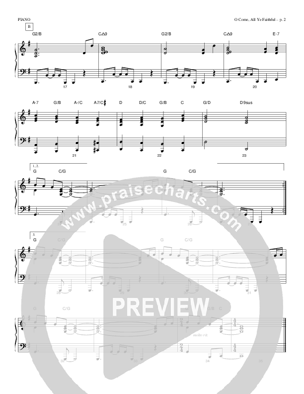 O Come All Ye Faithful Piano Sheet (Todd Billingsley)